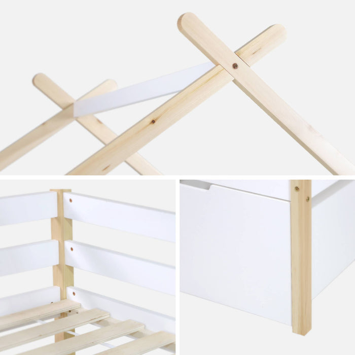 sweeek - Kinderbed 90 x 190 cm grenenhout lattenbodem inbegrepen en 2