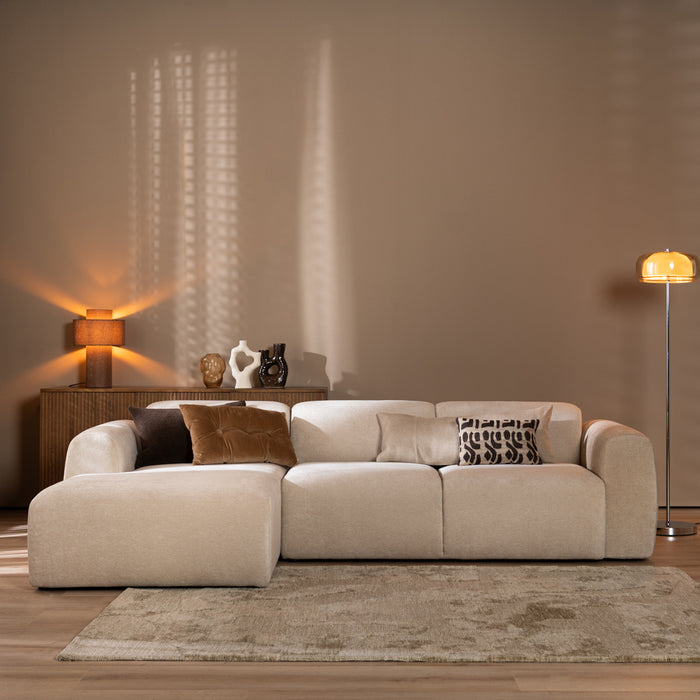 Bronx71 Hoekbank Maine chenille stof beige links