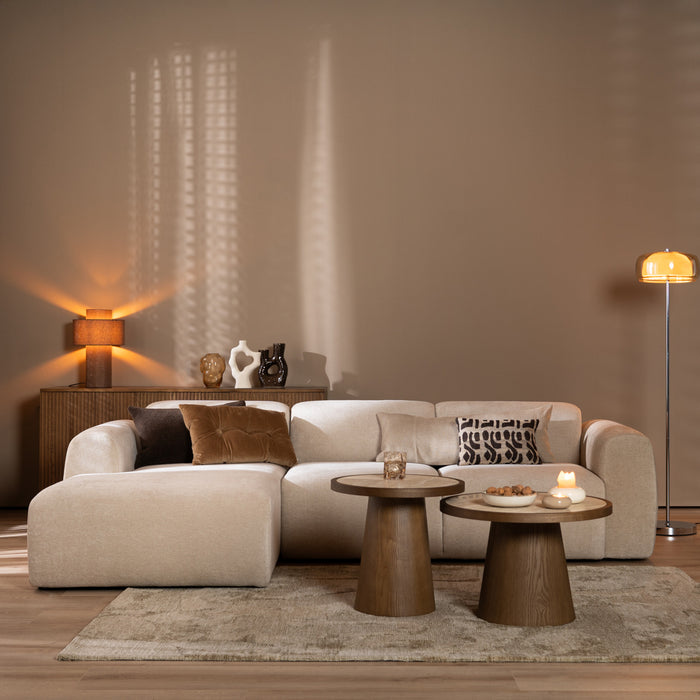 Bronx71 Hoekbank Maine chenille stof beige links