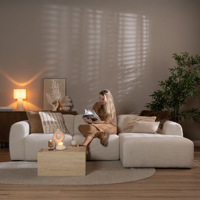 Bronx71 Hoekbank Maine bouclé stof off white rechts