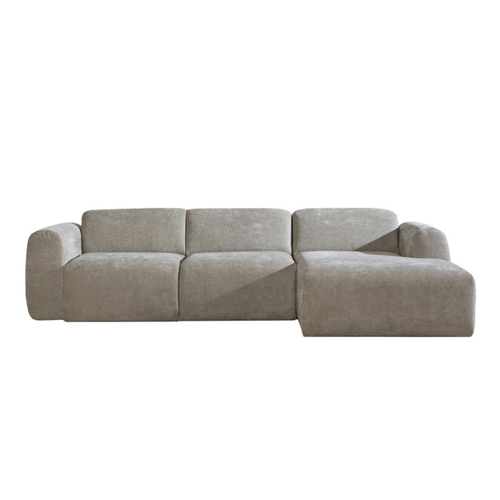 Bronx71 Hoekbank Maine gemêleerde stof taupe rechts