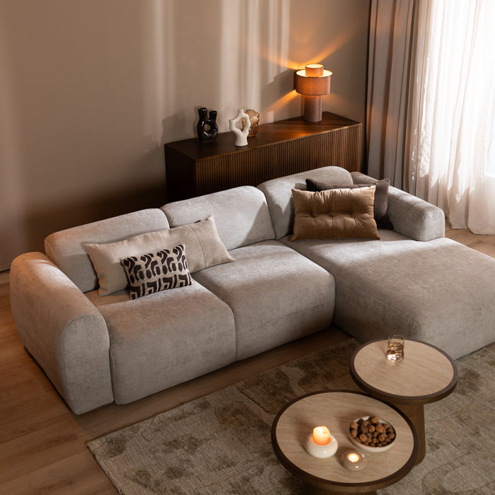 Bronx71 Hoekbank Maine gemêleerde stof taupe rechts