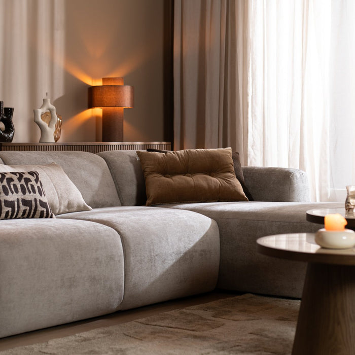 Bronx71 Hoekbank Maine gemêleerde stof taupe rechts