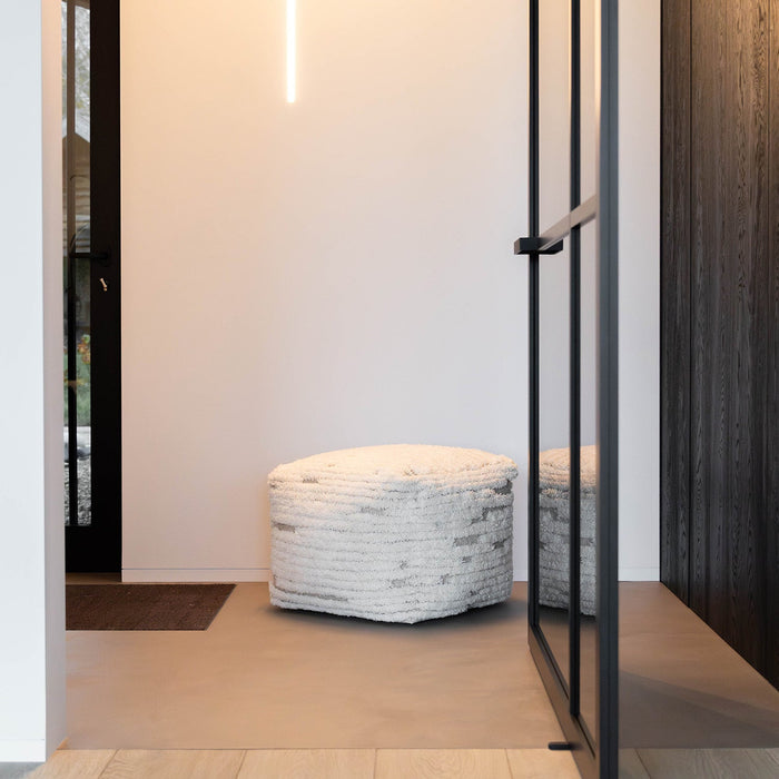 Atmooz Rub - Poef - Beige - Wol - 50x50x45cm