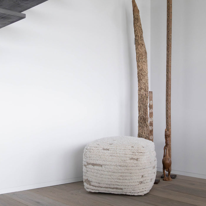 Atmooz Rub - Poef - Beige - Wol - 50x50x45cm