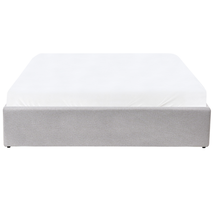 Beliani-DINAN-Tweepersoonsbed-Lichtgrijs-160 x 200 cm-Polyester