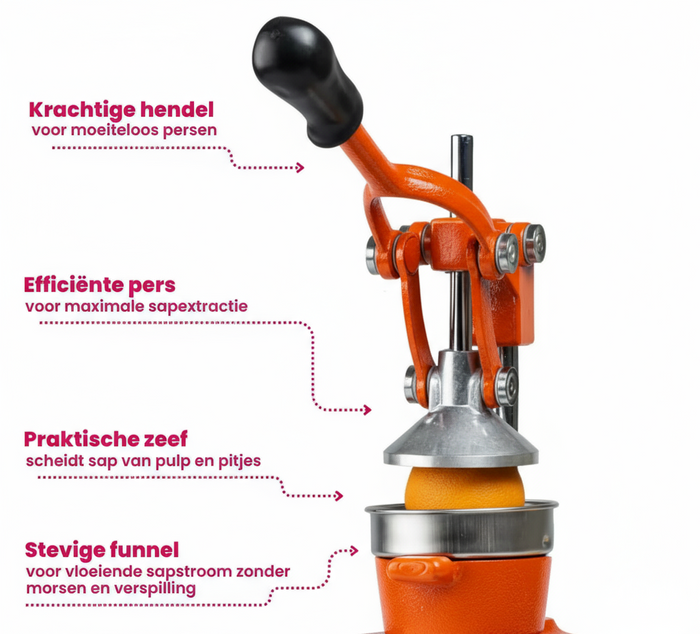 Cookinglife Citruspers - Gietijzer - Hevelmodel - Zwart