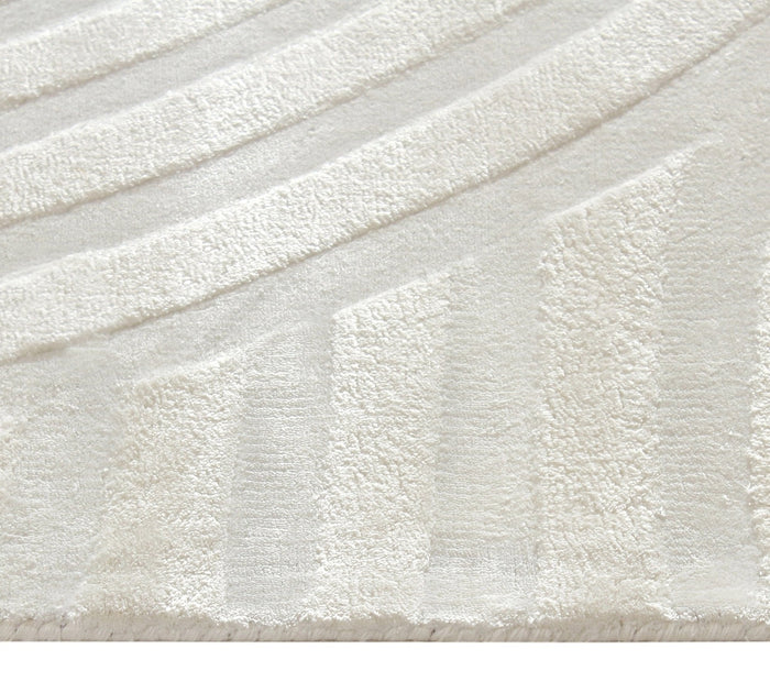 Off-white viscose rechthoekig tapijt 160x230cm