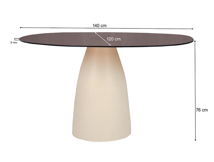 Brix - Eetkamertafel - Brix Mylon 140 cm - Beige