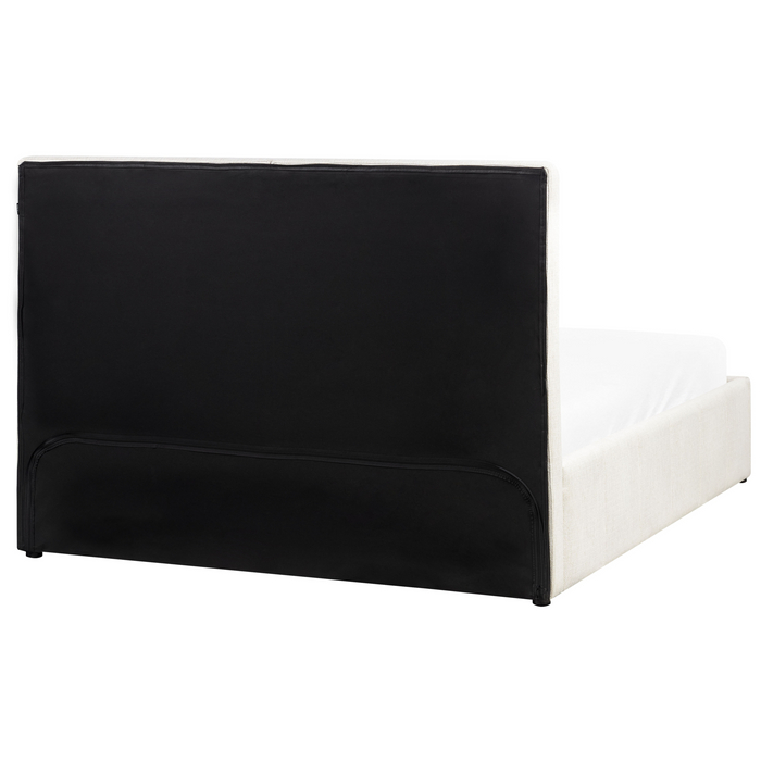 Beliani-CASTELNAVET-Tweepersoonsbed-Wit-160 x 200 cm-Polyester