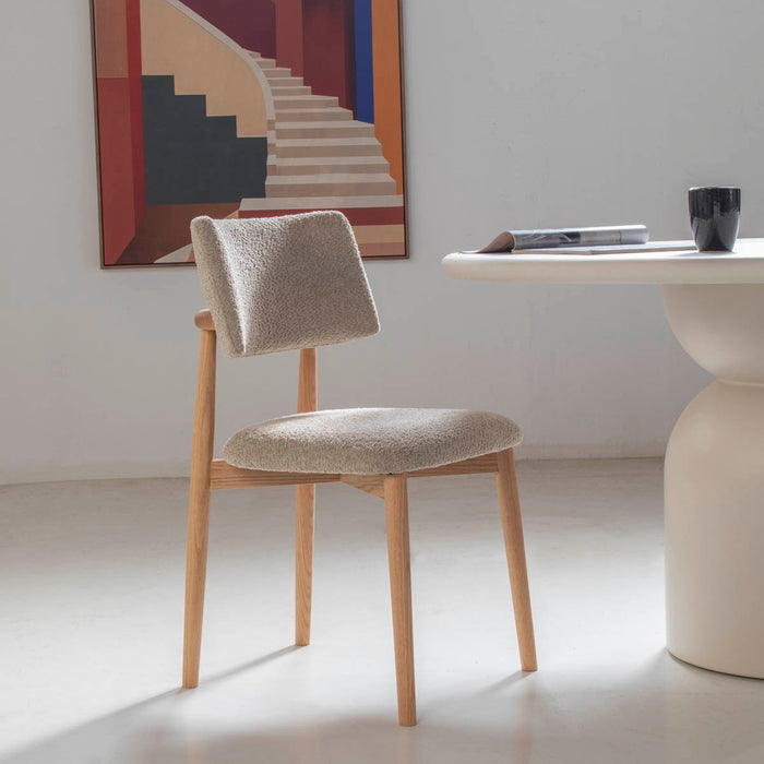 Giga Meubel - Eetkamerstoel Taupe - Stof|Eikenhout - Nova - Set van 2