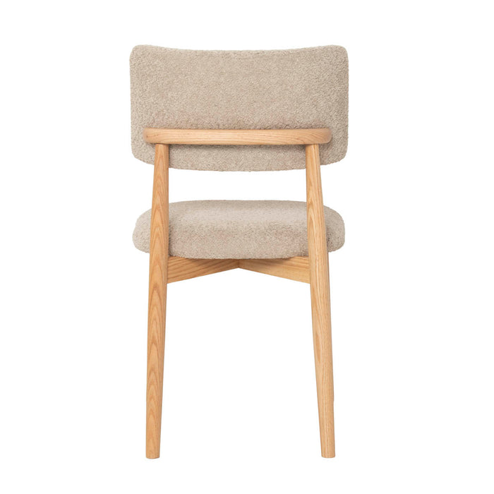 Giga Meubel - Eetkamerstoel Taupe - Stof|Eikenhout - Nova - Set van 2