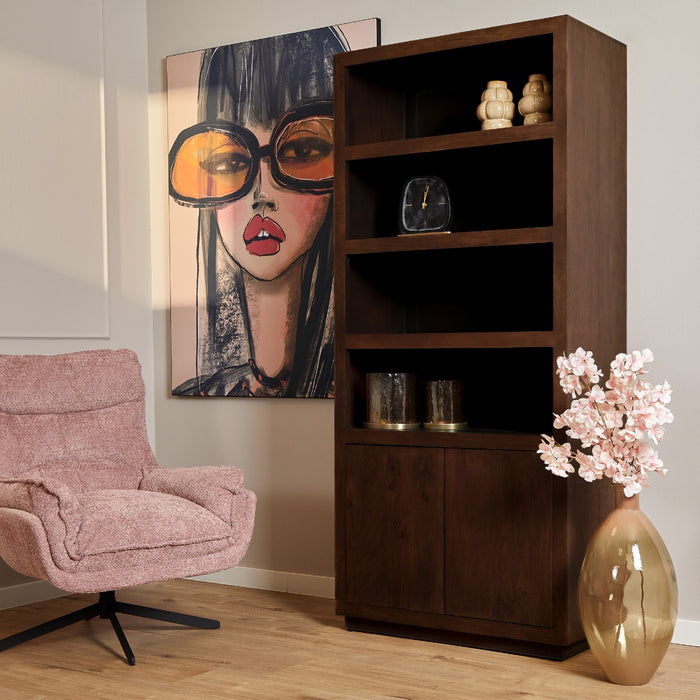 StarFurn - Boekenkast Bruin Hout - 90x45x200cm - Brussel