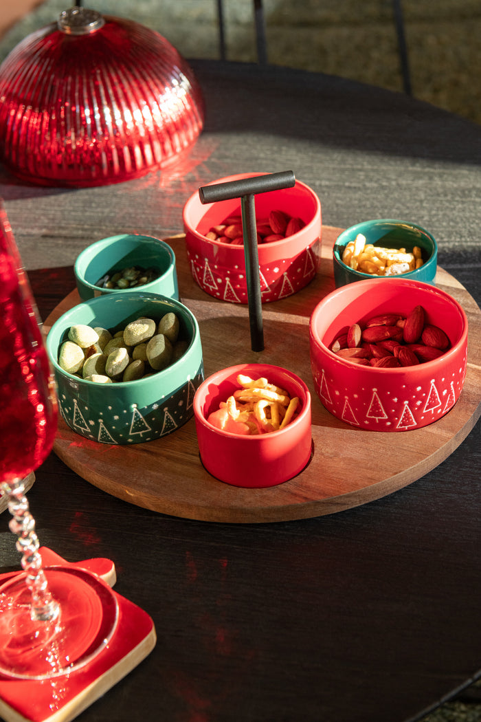 J-Line tapasplank - hout - rood|groen - large