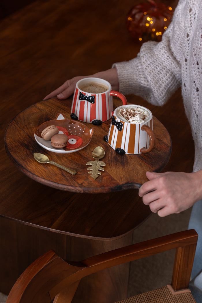 J-Line lepel Blad - roestvrij staal - goud - doos van 4