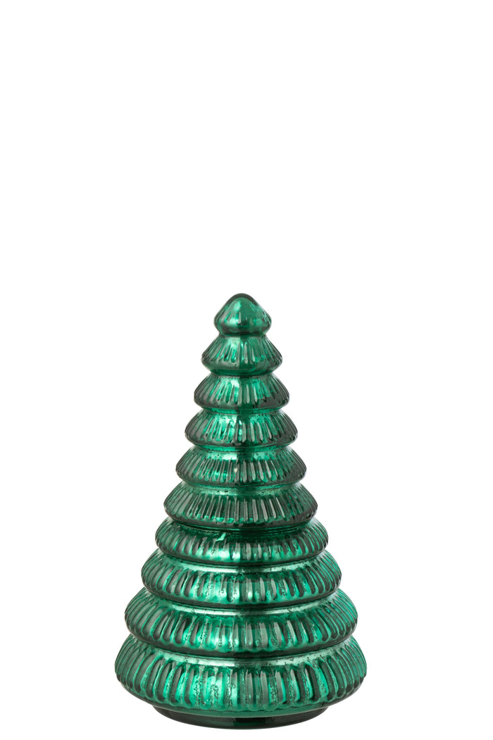 J-Line geurkaars Boom Geribbeld - glas - groen - small