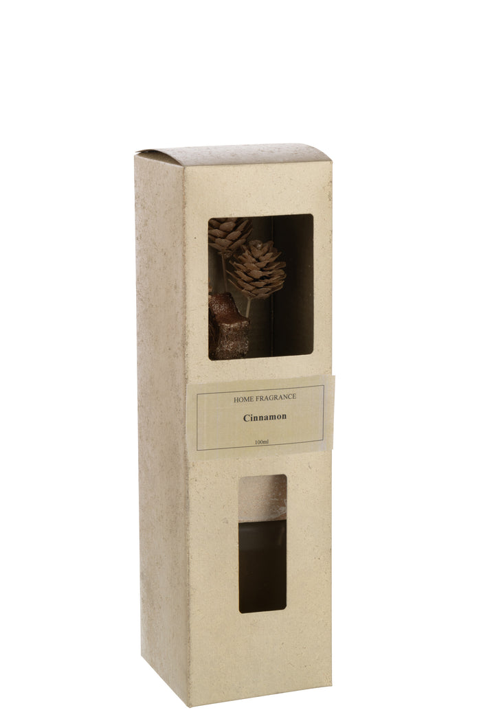 J-Line geurverspreider Kaneel Droogbloem - riet - goud