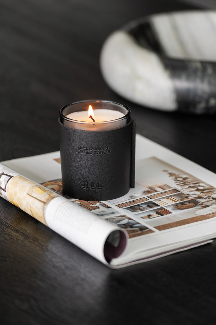 J-Line geurkaars leder zwart 40uur