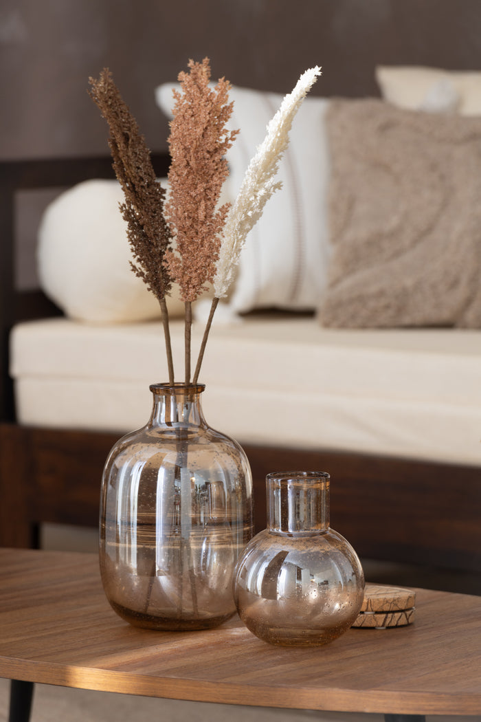 J-Line decoratie Tak - kunststof - wit|bruin - 3 stuks