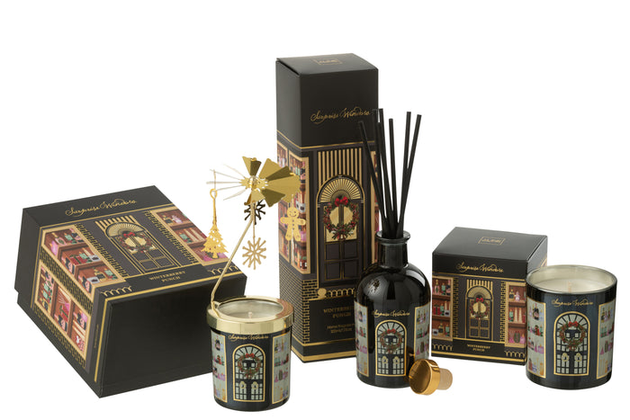 J-Line geurkaars Carousel Surprise Window - mix|zwart