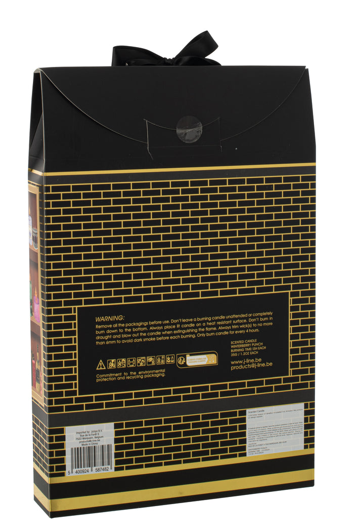J-Line geurkaars Surprise Window - zwart|mix - 12 candles