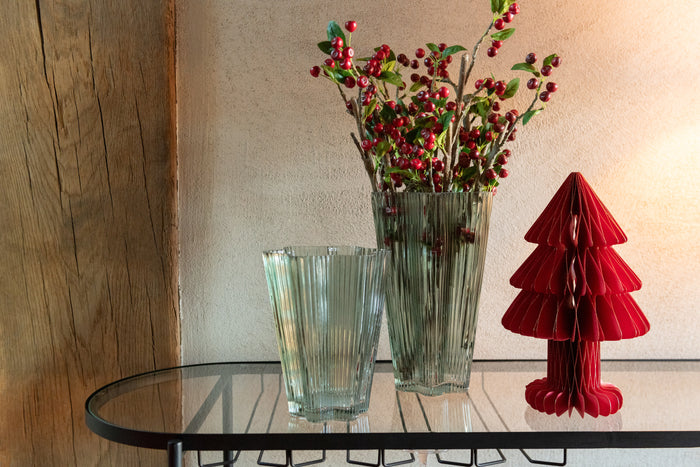 J-Line vaas - glas - grijs|groen - large