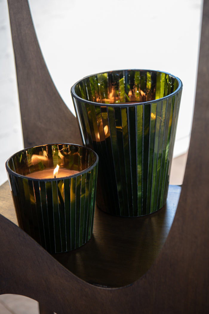 J-Line geurkaars Noa - Herbal Serenity - glas - groen - large - 60U