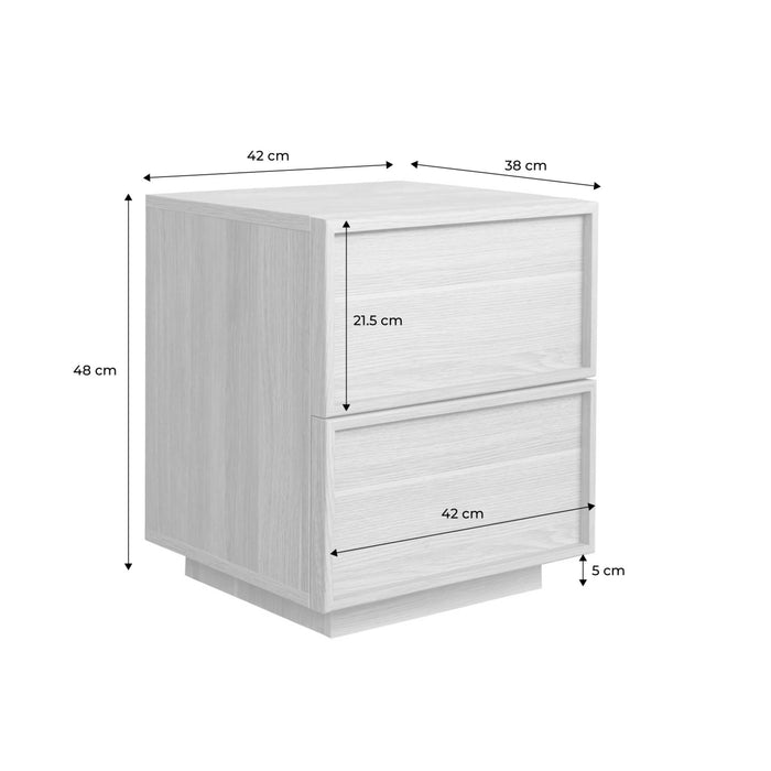 sweeek - Nachtkastje houtlook 2 lades