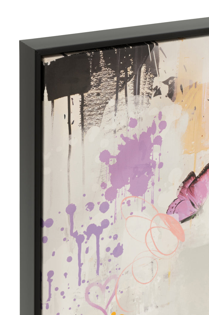 J-Line wanddecoratie Ballerina - canvas - mix