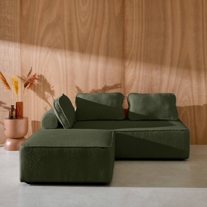 sweeek - Set van fauteuils voor modulaire bank 3 zitplaatsen bouclé