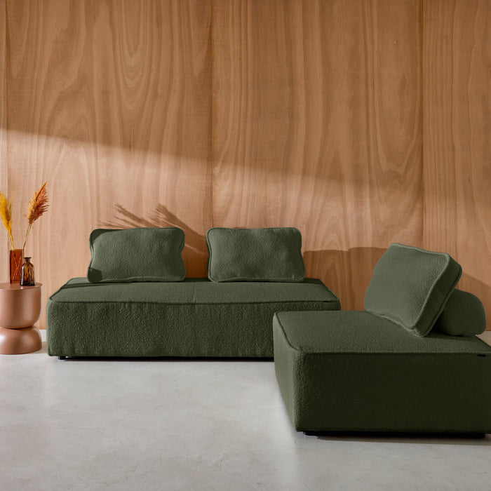 sweeek - Set van fauteuils voor modulaire bank 3 zitplaatsen bouclé