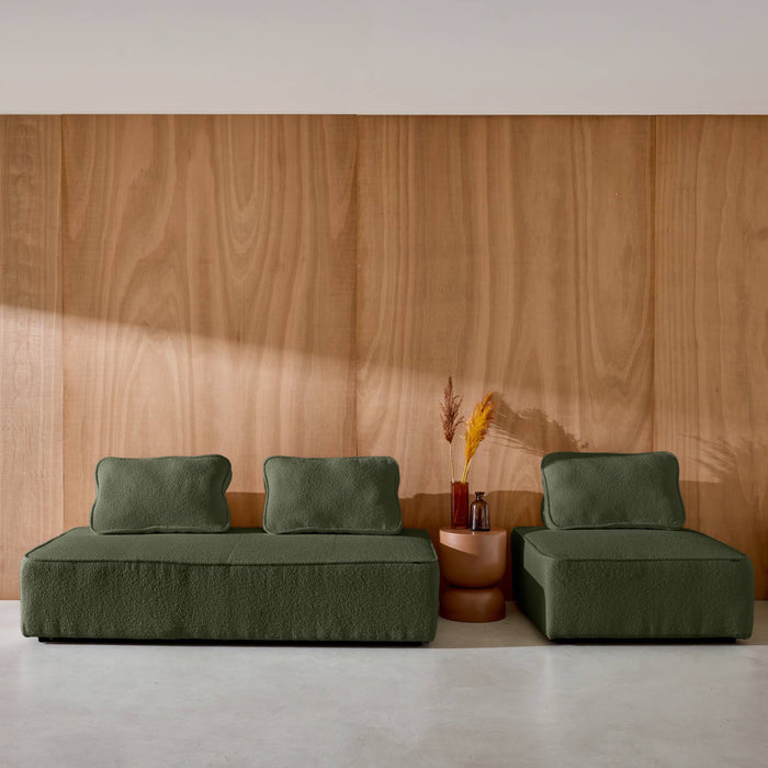 sweeek - Set van fauteuils voor modulaire bank 3 zitplaatsen bouclé