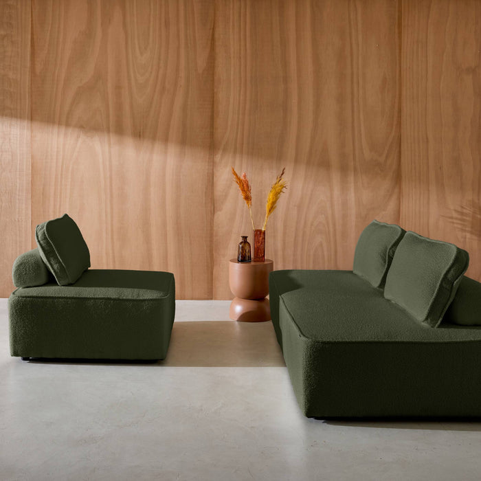 sweeek - Set van fauteuils voor modulaire bank 3 zitplaatsen bouclé