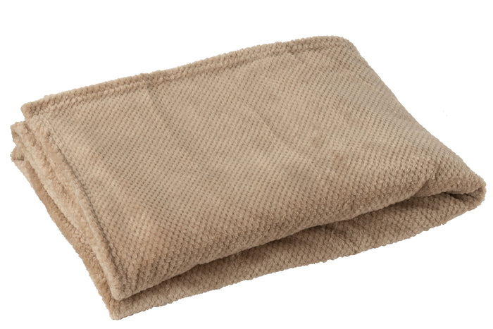 J-Line deken Snuggle - polyester - beige