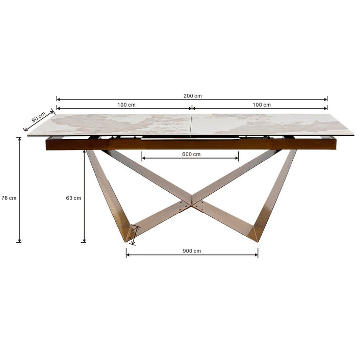 Uitschuifbare Eettafel Connesso 260x90cm wit Kare Design