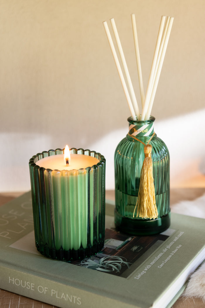 J-Line geurolie + stokjes Magic - wit|groen - small