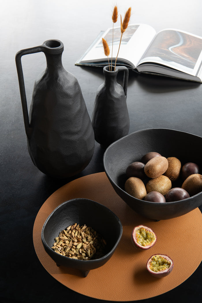 J-Line vaas Goa - aluminium - zwart - large - 35 cm hoog