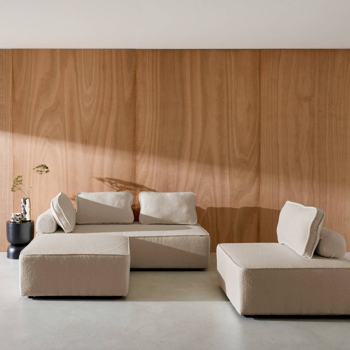 sweeek - Set van fauteuils voor modulaire bank 4 zitplaatsen bouclé