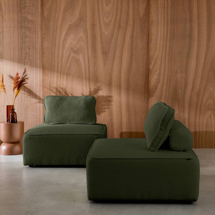 sweeek - Fauteuils boucléstof 1 zitplaats (set van 2)