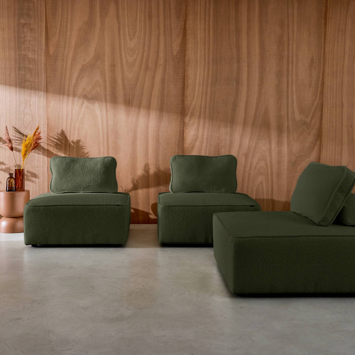 sweeek - Fauteuils boucléstof 1 zitplaats (set van 3)