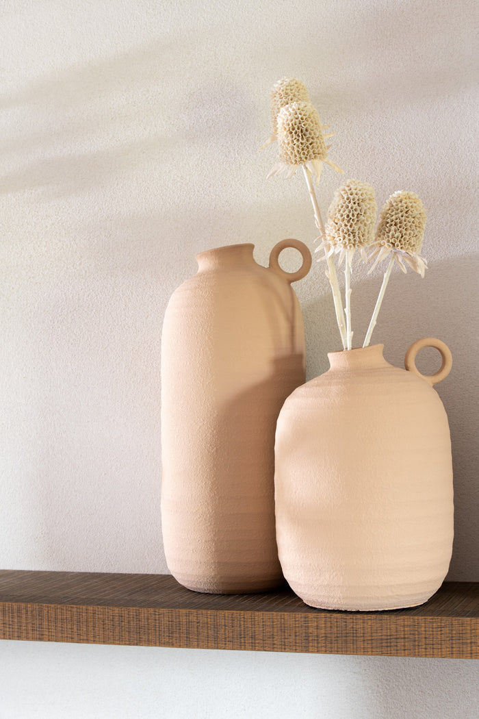 J-Line vaas Cassia - keramiek - beige - small - 27 cm hoog