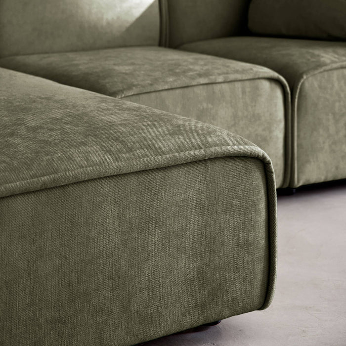 sweeek - Linkse hoekbank 3 zitplaatsen stof