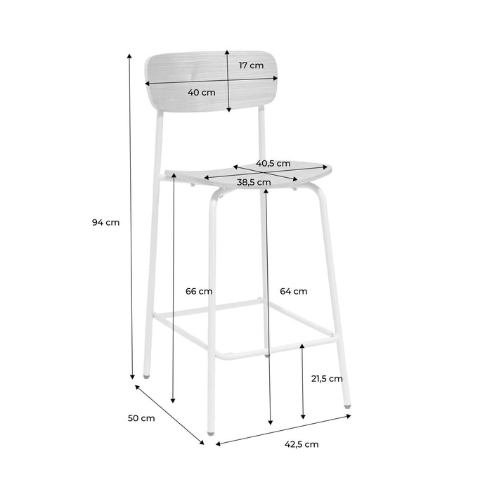 sweeek - Barkruk metaal en multiplex vintage (set van 2)