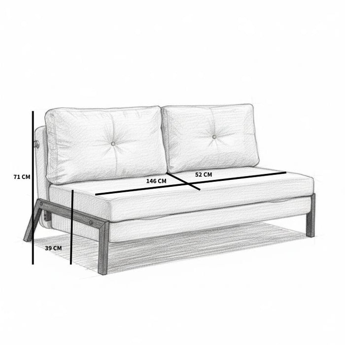 Bronx71 Slaapbank 2 persoons Mikko antraciet eco-leer