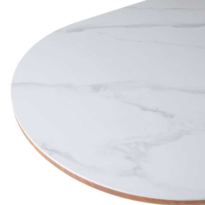 Giga Meubel - Eettafel Wit Keramiek|Walnoot - 200x90x77cm - Alba