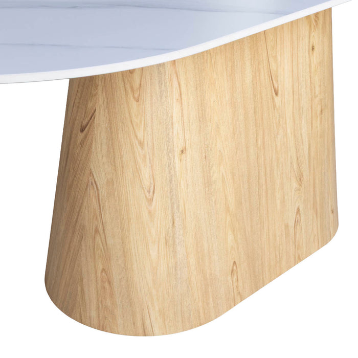 Giga Meubel - Eettafel Wit Keramiek|Naturel - 200x90x75cm - Madia