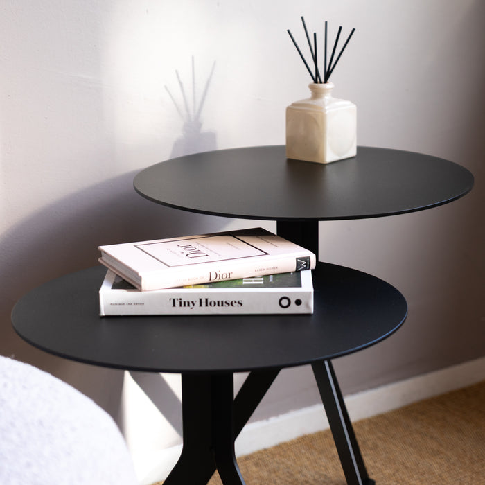 Spinder Design bijzettafel Daley High - zwart - Ø 38