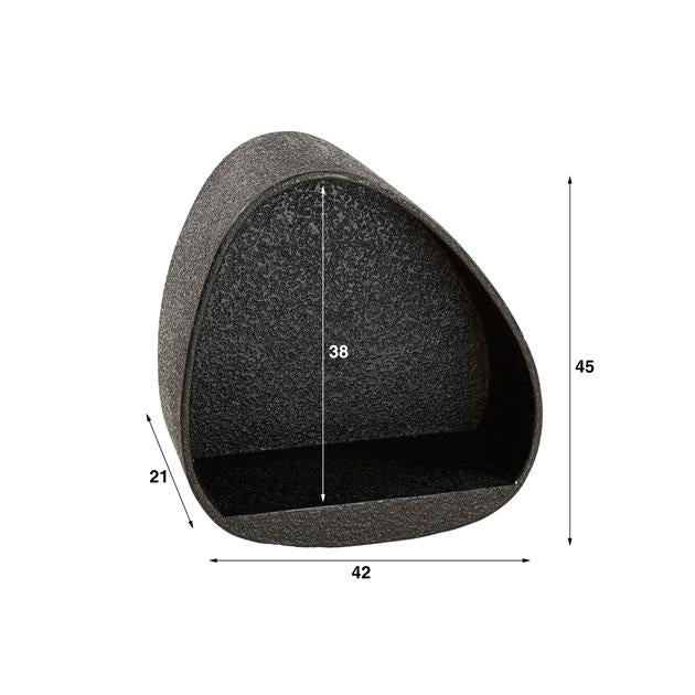 Giga Meubel - Wandschap Grijs Metaal - 42x21x45cm - Metallic Driehoek