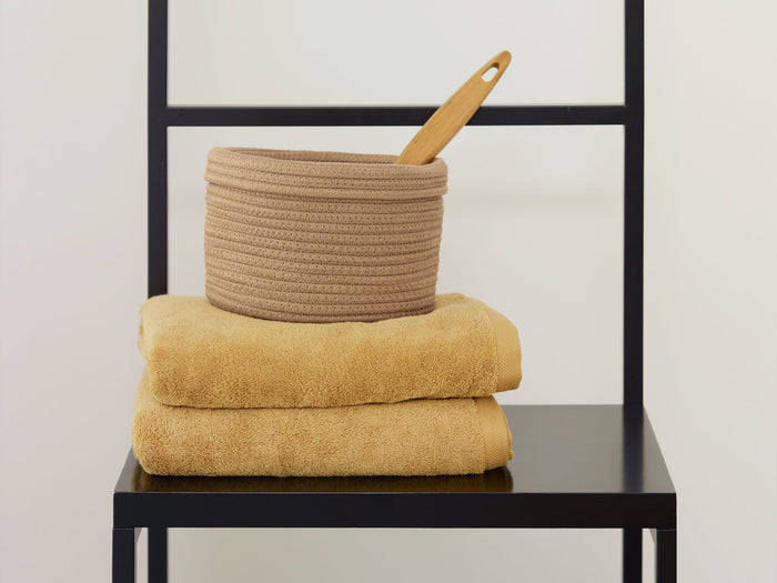 Rena Opbergmand Ochre Small | Geel | Goud | Katoen | Polyester