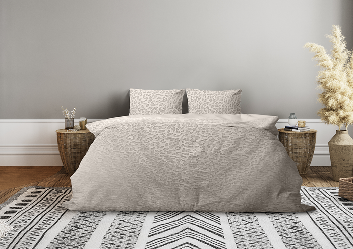 Eleganzzz Dekbedovertrek Micro Mink Leopard - beige